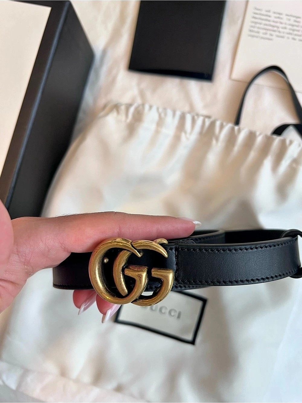 Gucci GG Marmont Thin Leather Belt
